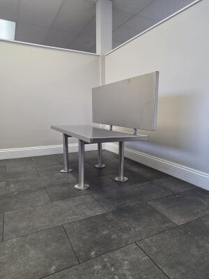 EZ ADA Stainless Steel Locker Bench with Back Support Kit