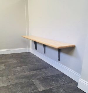 Wood Top Wall Mounted Locker Room Bench