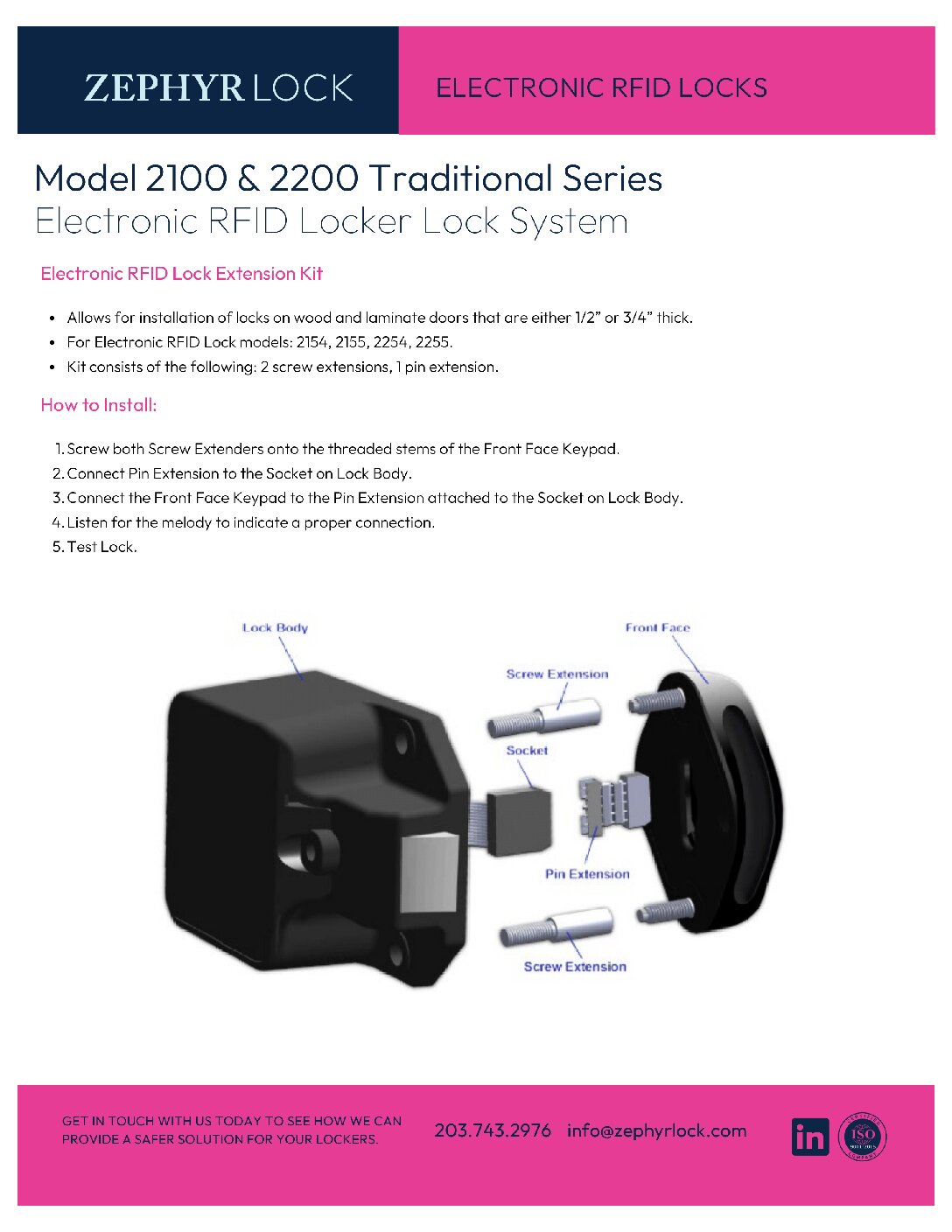 Zephyr RFID Electronic Locks, Card Controlled - Robinson