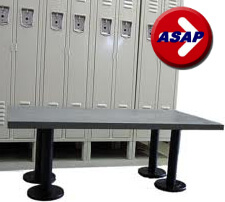 ADA Plastic Locker Room Bench with Choice of Pedestals