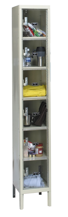 Hallowell Safety View Lockers 6 Tier x 1 Wide