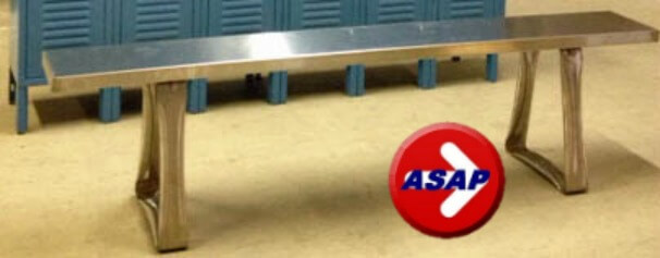 60 L x 12 W x 17.5 H 12 Wide Wood Locker Room Bench With 304 Stainless Steel Pedestals 
