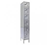 Stainless Steel Lockers 6 Tier 1 Wide