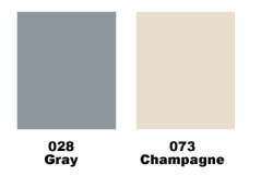 Color swatchs for gray and champagne