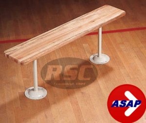 Wood Locker Room Bench with Pedestal