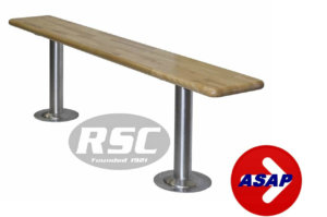 Wood Locker Room Bench with Pedestal